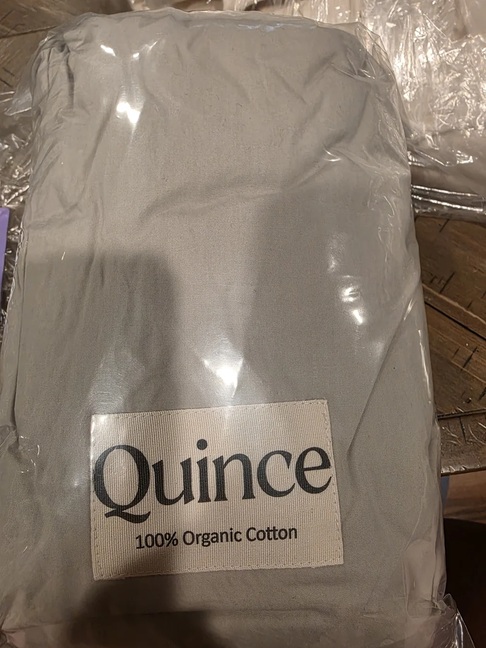 Quince Organic Brushed Cotton Duvet Cover - Light Grey - Twin